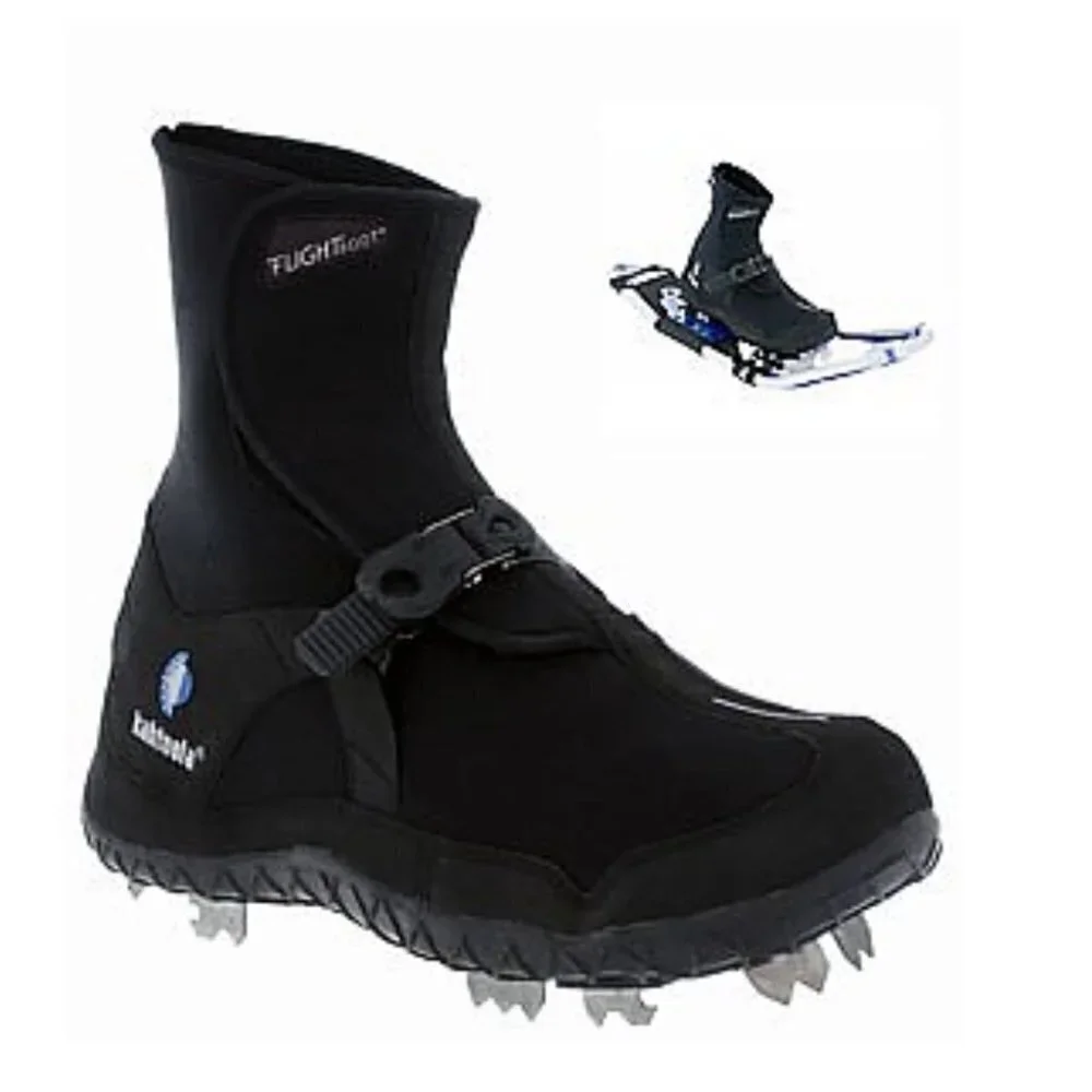 NEW Kahtoola Black Neoprene & Steel Cleat FLIGHT Boots Size XXS (Women's 5-6.5)